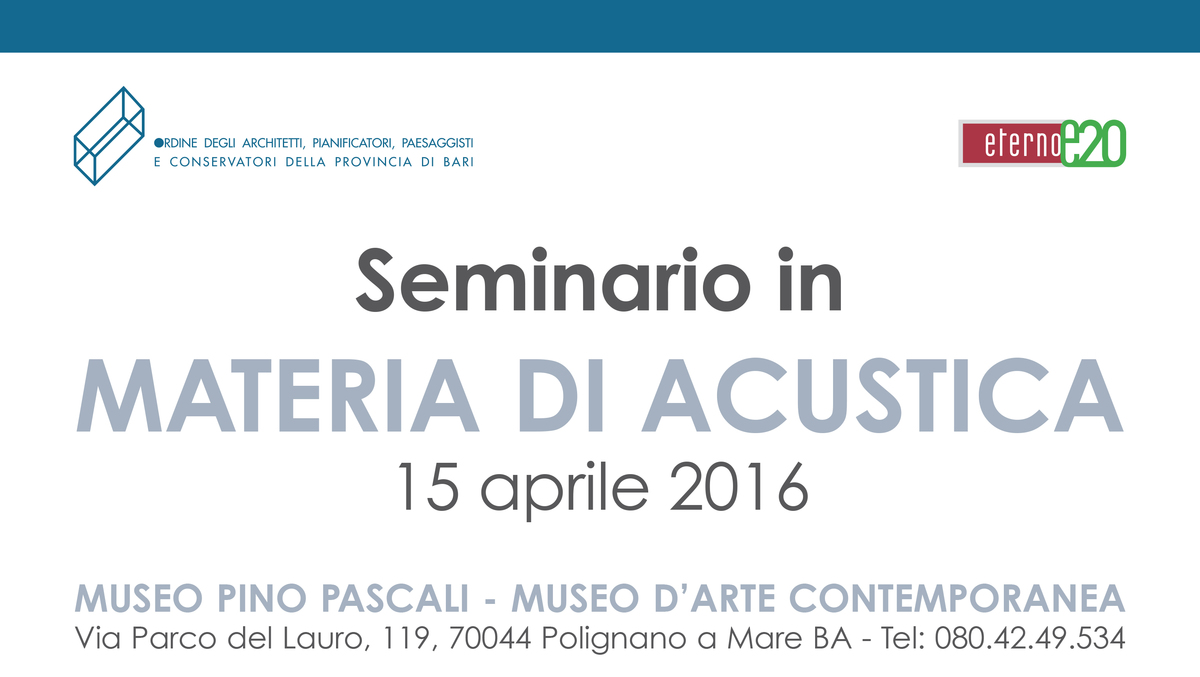 Seminario in MATERIA DI ACUSTICA