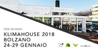 KLIMAHOUSE 2018 dal 24 al 27 Gennaio a Bolzano KLIMAHOUSE 2018 dal 24 al 27 Gennaio a Bolzano